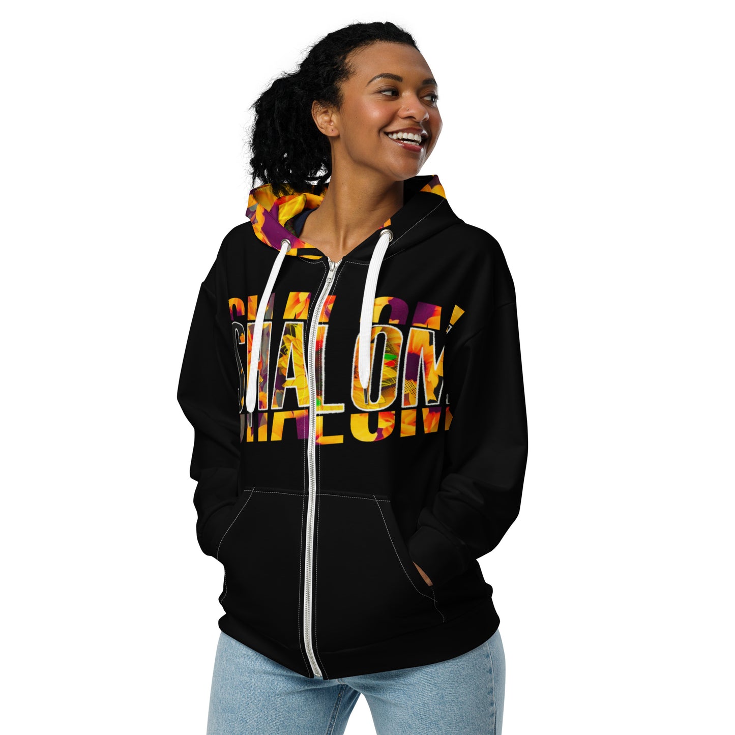 "Shalom" zip Hoodie